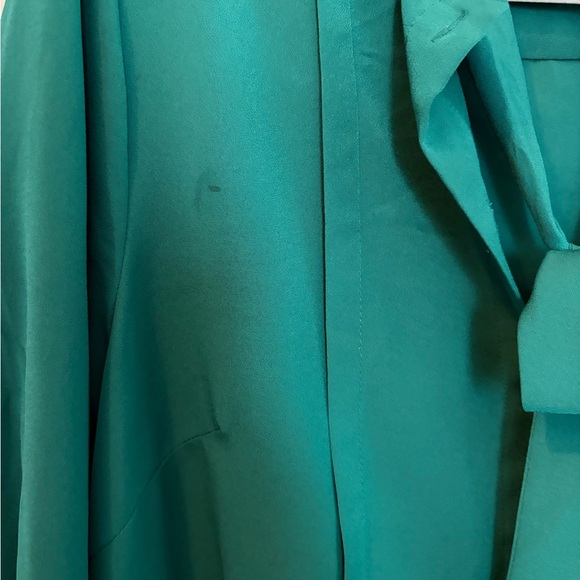 Bisou Bisou Teal Button-Down Blouse - Picture 3 of 4
